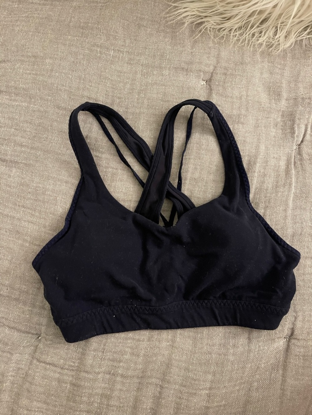 Navy Blue Athleta Strappy Sports Bra